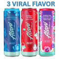 Energy Drink Variety Pack, 12 fl oz Cans (Pack of 3), Hawaiian Shaved Ice, Breezeberry &amp; Cherry Slush, Zero Sugar, 200mg Caffeine