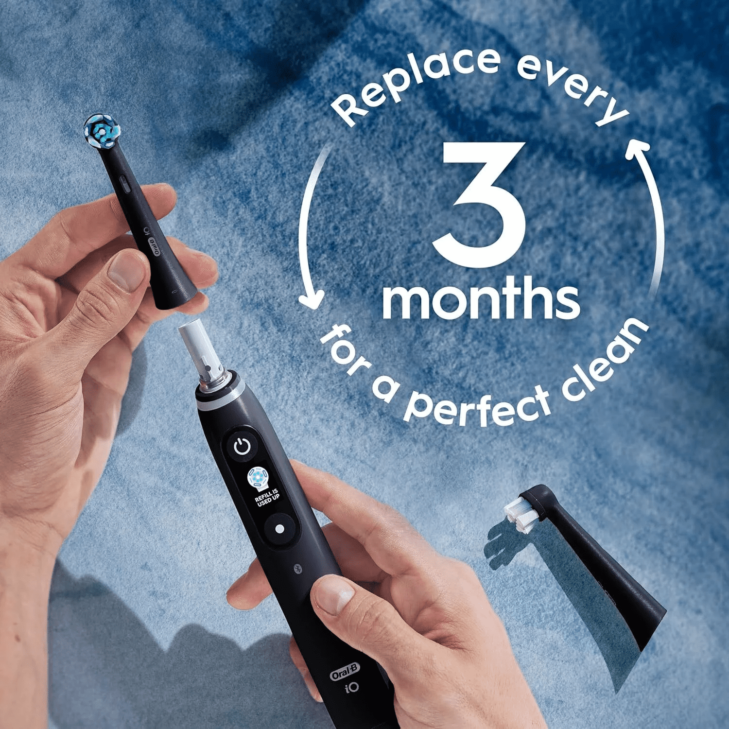 iO Series Ultimate Clean Electric Toothbrush Replacement Brush Heads for an Electric Toothbrush, 4 count, Black