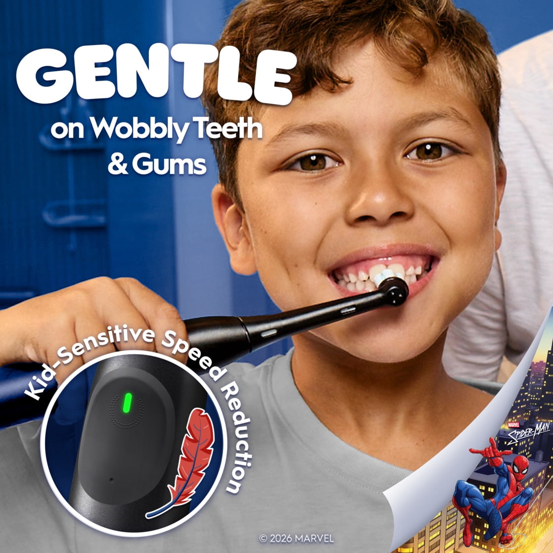 iO Kids Limited Rechargeable Electric Powered Toothbrush, Spiderman