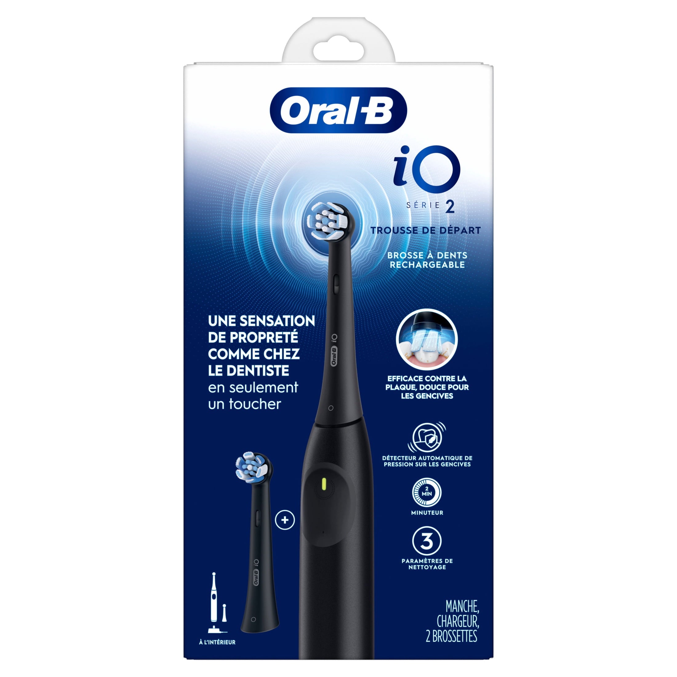 Toothbrush, iO Series 2 Electric Toothbrush Starter Kit, Night Black