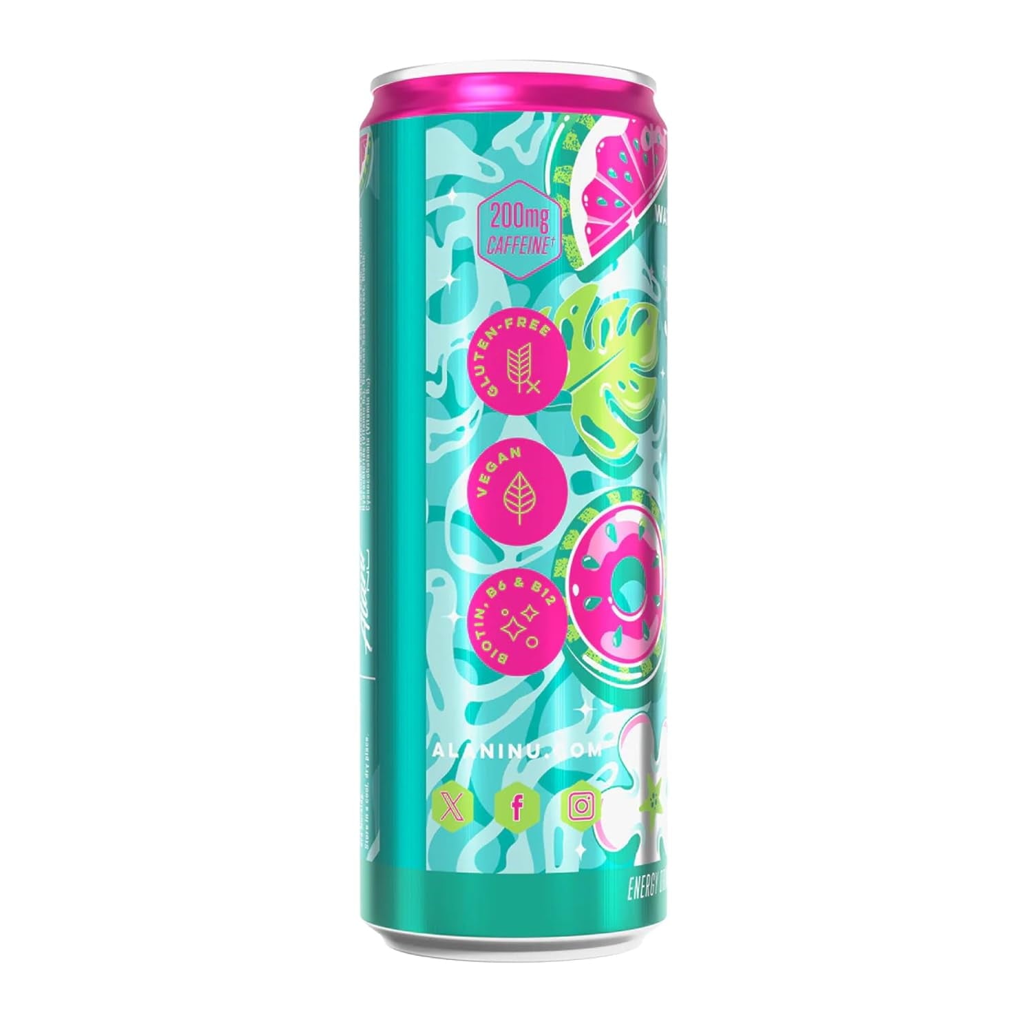 New  Energy Drinks Variety Pack - Blue Slush, Pink Slush, Watermelon Wave, Sugar-Free &amp; Low-Calorie (12 fl oz, Pack of 6)