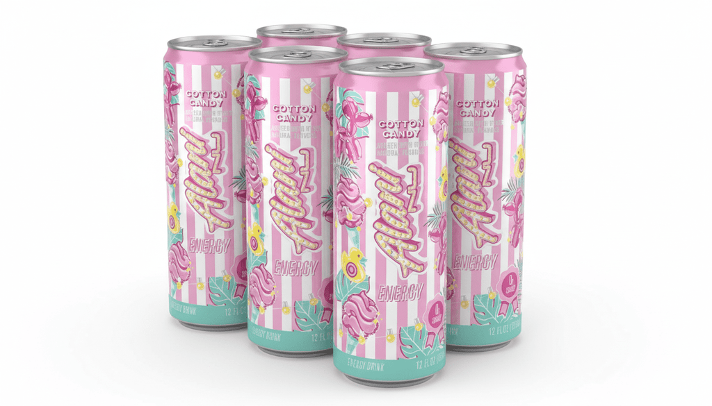 Cotton Candy Slush Energy Drink, 12 fl oz Cans, Pack of 6