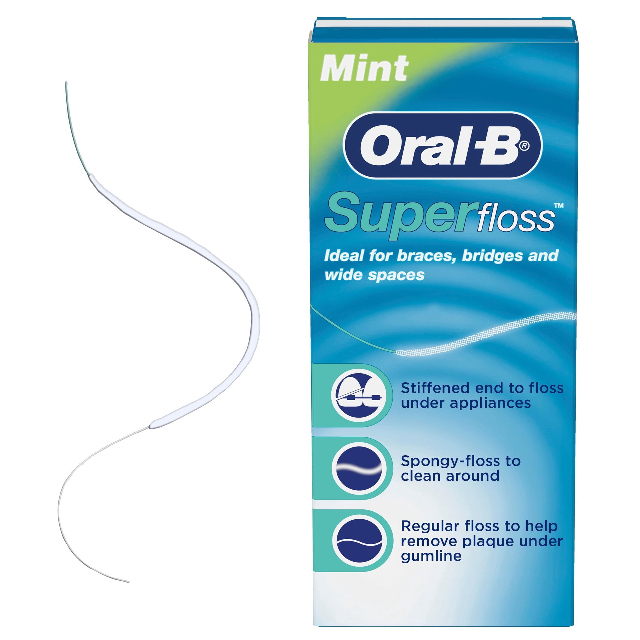Floss, Super Floss Pre-Cut Strands Dental Floss, Mint, 50 Count