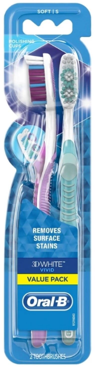 Advantage 3D White Vivid Toothbrushes Soft, 2 Each (Pack of 3)