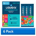 (6 pack) Liquid I.V.® Strawberry, Passion Fruit, and Watermelon Hydration Multiplier® Powdered Electrolyte Drink Mix, 15 Count Packets
