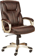 High-back executive office chair, adjustable in height, tiltable, rotatable, uniform size, white/mustard color