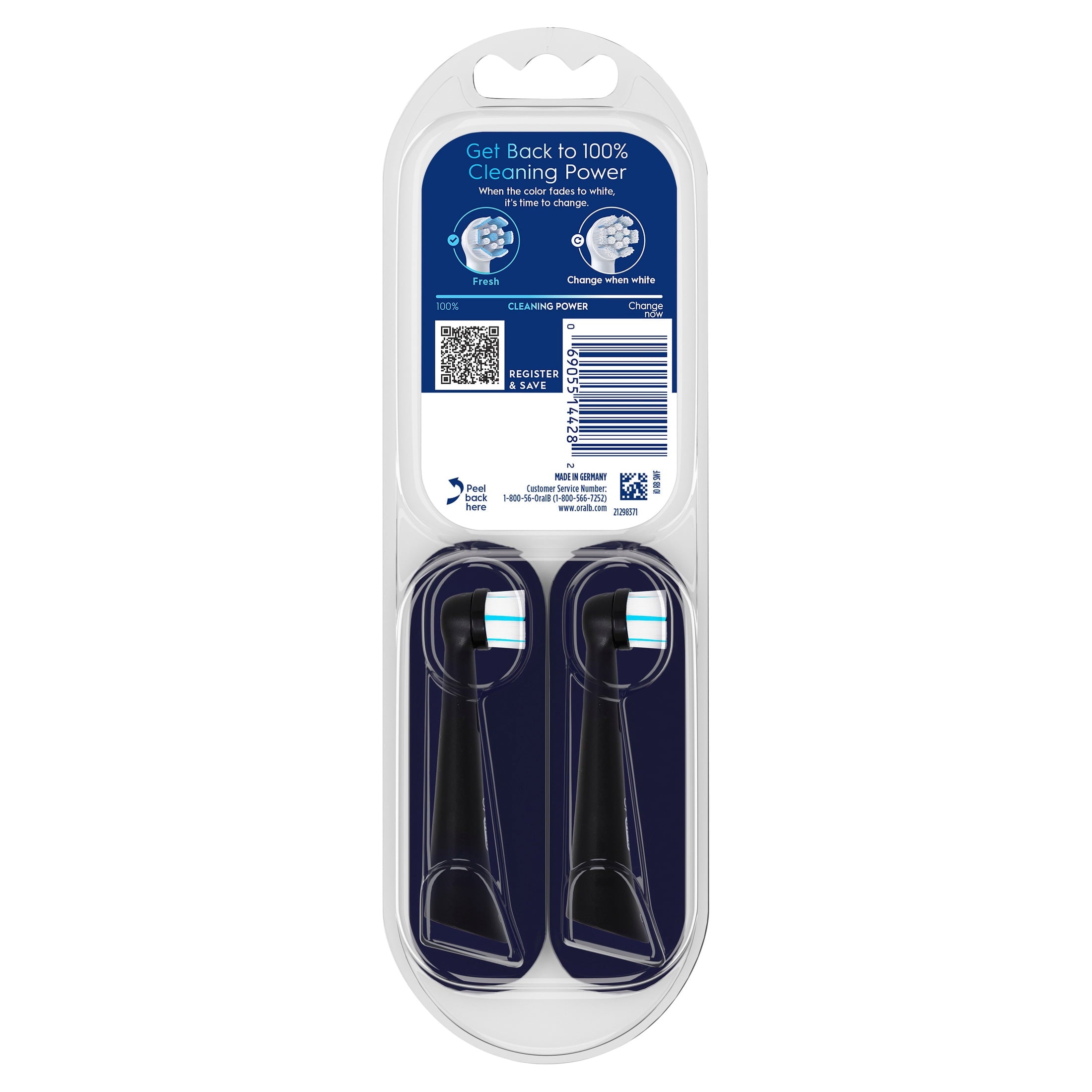 iO Gum &amp; Sensitive Replacement Heads, Electric Toothbrush Brush Heads, Black, 6 Count