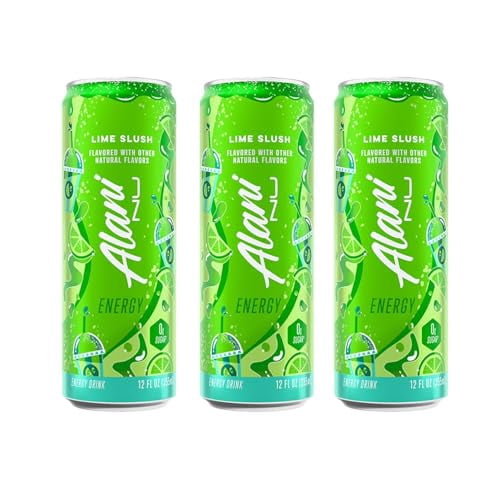 New  Energy Drinks, Lime Slsuh - Limited Edition Flavor, Sugar-Free, Low-Calorie, Energy Boost Drink 12 fl oz (Pack of 3) Repackaged By *