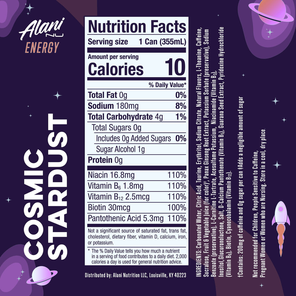 Zero Sugar Energy Drink - Cosmic Stardust - 12 oz (Packaging May Vary)