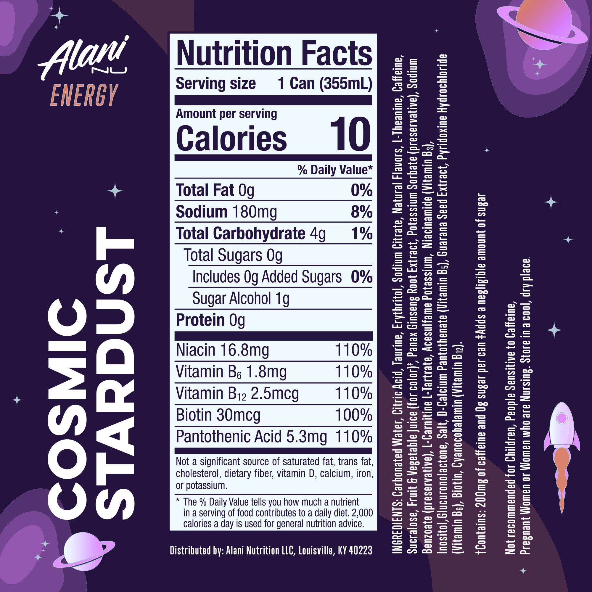 Zero Sugar Energy Drink - Cosmic Stardust - 12 oz (Packaging May Vary)