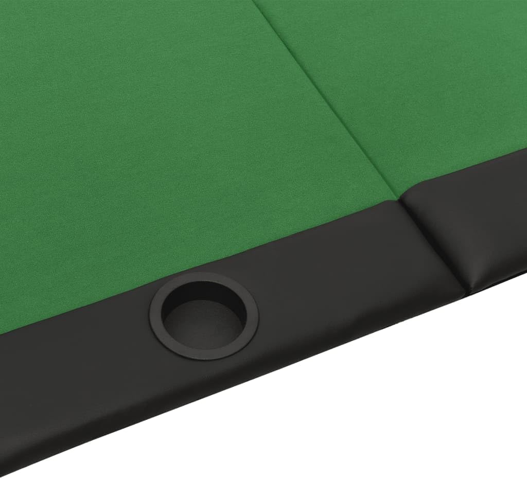 Poker and game table - 10-person foldable poker table - Green - 206x106x75 cm, 32 kg - Green