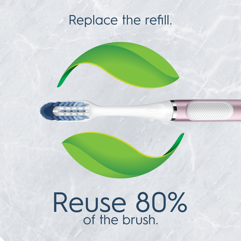 Clic Starter Kit Metallic Rose Toothbrush Handle with Brush Head and Toothbrush Holder