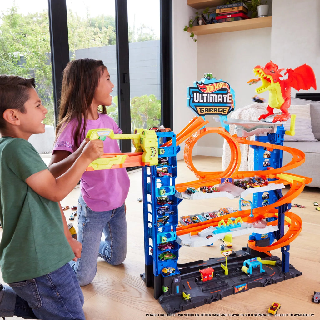 Hot Wheels City Ultimate Garage Playset with 2 Die-Cast Cars, Storage for 50 Cars Child Age 4-8