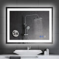 LED wall-mounted makeup mirror with lights - suitable for wall-mounted large makeup tables. Features intelligent touch buttons, anti-fog, water resistance, adjustable dimming, color adjustment, and magnifying glass function.