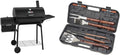 CC1830S 30" BBQ Charcoal Grill and Offset Smoker | 811 Square Inch cooking surface, Outdoor for Camping | Black