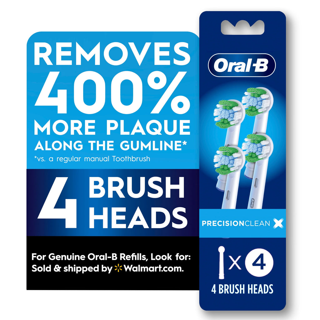 Toothbrush Heads, Precision Clean Electric Toothbrush Replacement Head, White, 4 Count