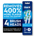 Toothbrush Heads, Precision Clean Electric Toothbrush Replacement Head, White, 4 Count
