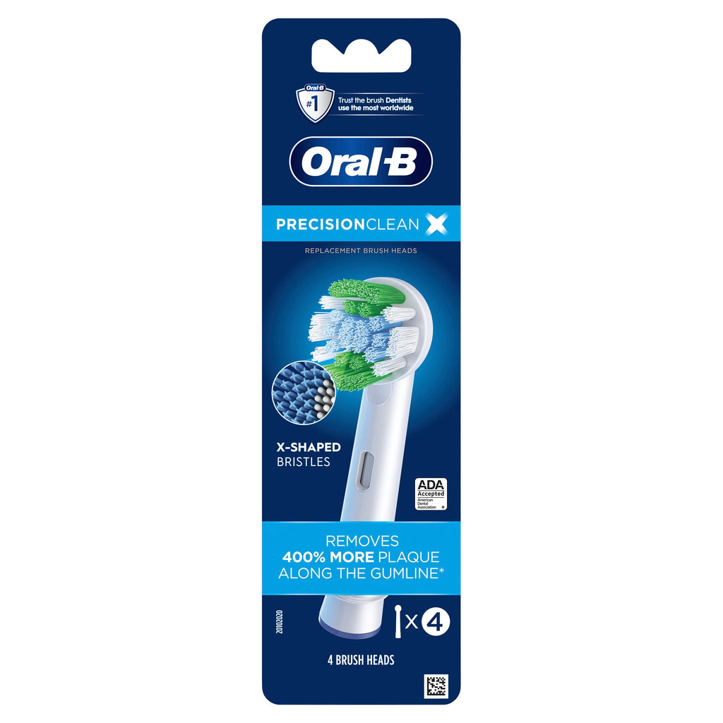 Toothbrush Heads, Precision Clean Electric Toothbrush Replacement Head, White, 4 Count