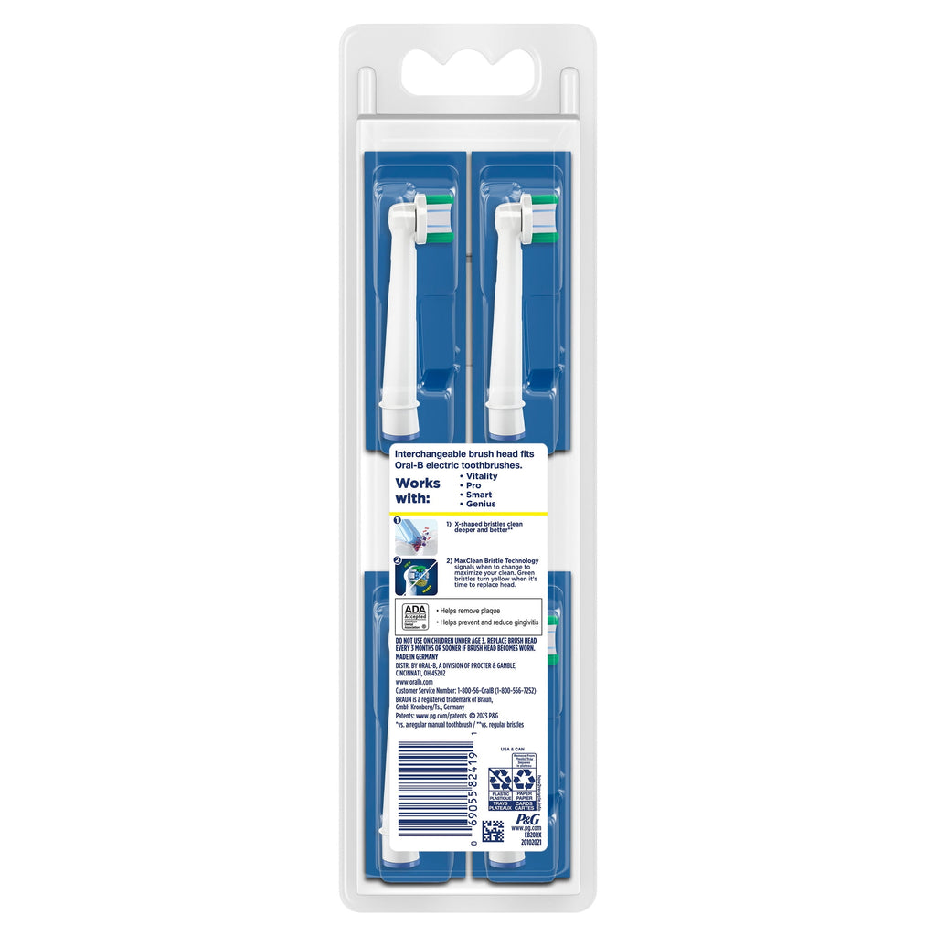 Toothbrush Heads, Precision Clean Electric Toothbrush Replacement Head, White, 4 Count