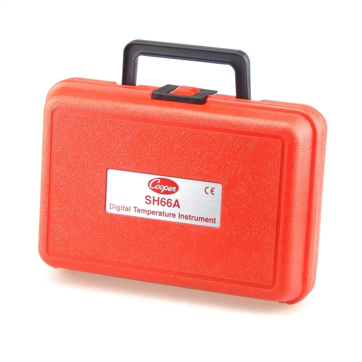 A thermoresistance thermometer with a liquid crystal display, in a red color, with a temperature range of -40°F to 300°F.
