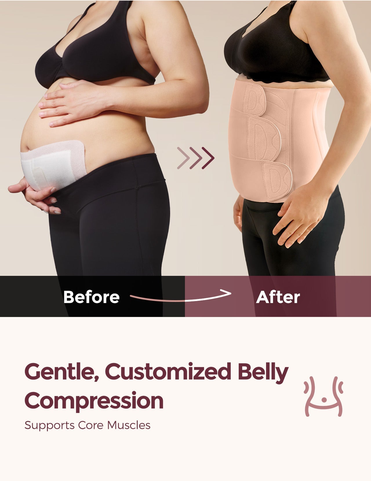 Postpartum Essential Kit:Postpartum Belly Wrap + Nursing bra