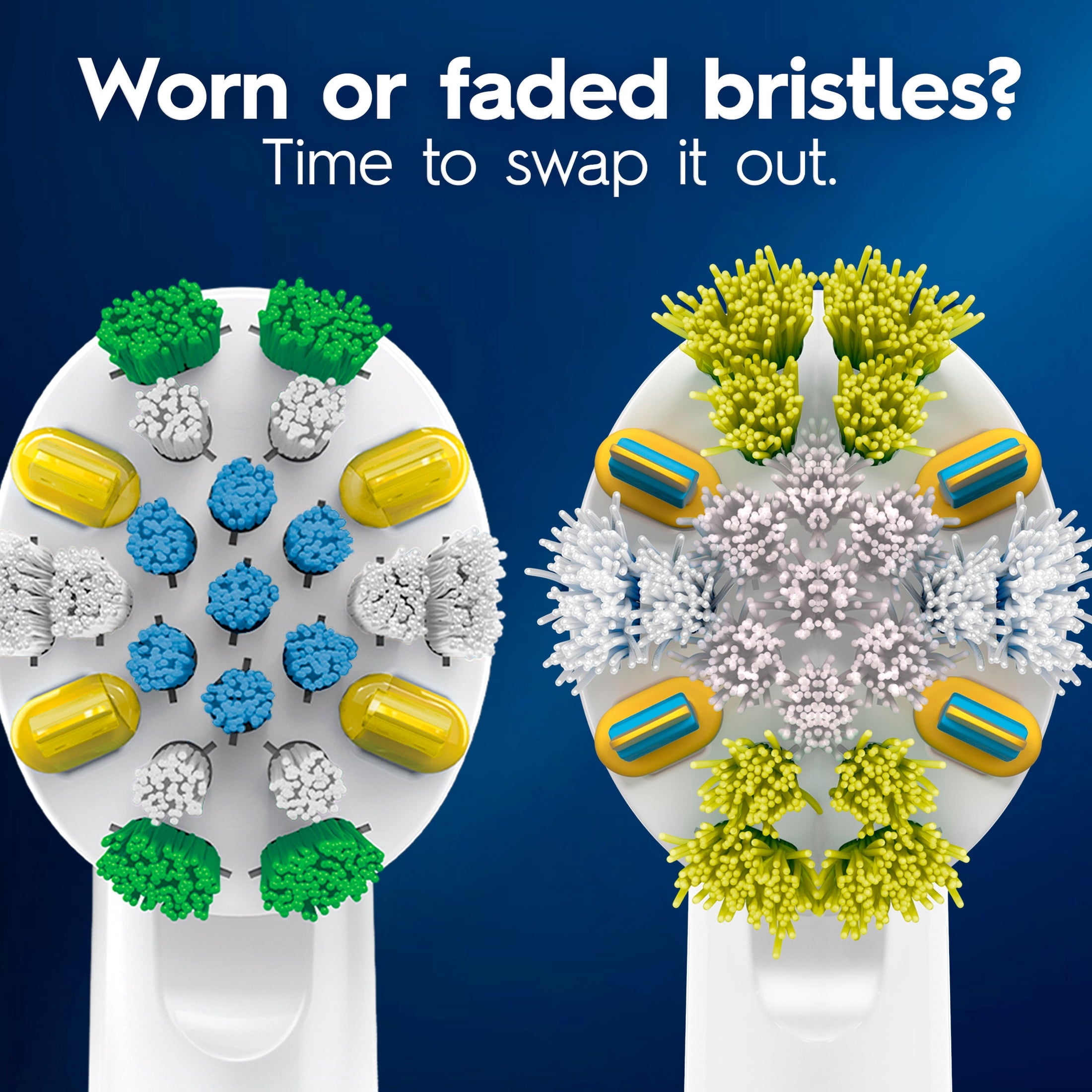 Toothbrush Heads, FlossAction X-Filament Replacement Brush Heads, 2 Count