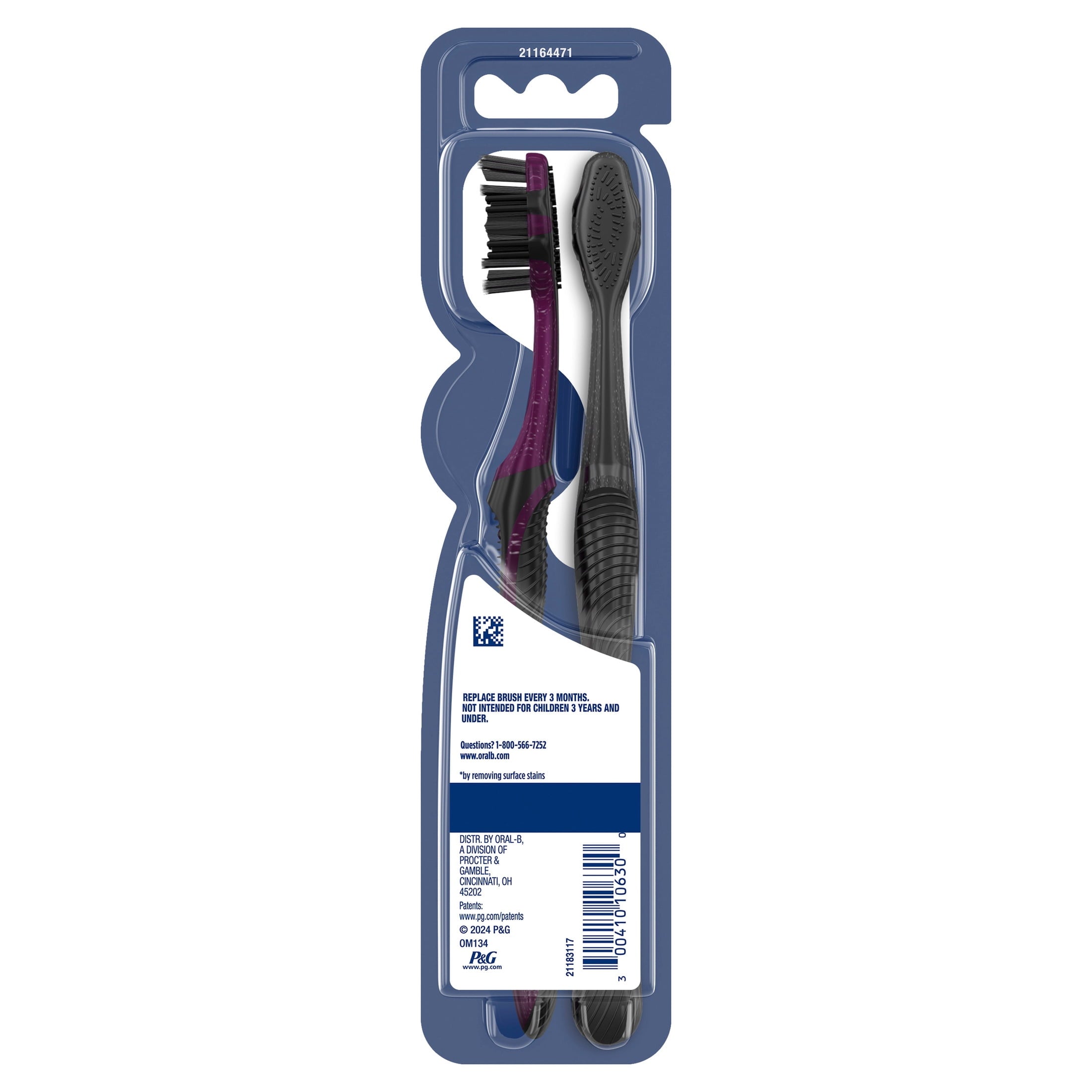 Toothbrush Advanced Whitening Charcoal, Medium, 2 Count