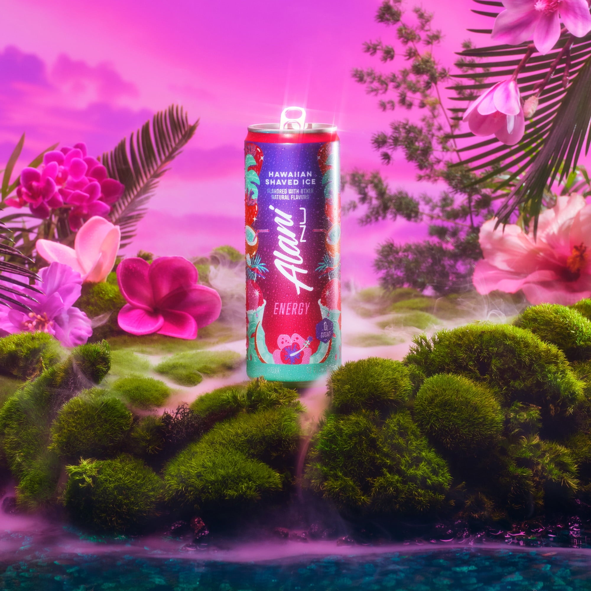 Sugar Free Energy Drink, Hawaiian Shaved Ice, 12 fl oz, 12 Pack, Cans, 200mg Caffeine