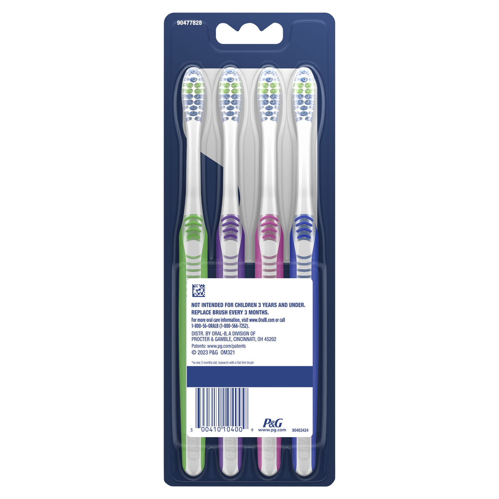 Indicator Contour Clean Toothbrushes, Soft Bristles, 4 Count