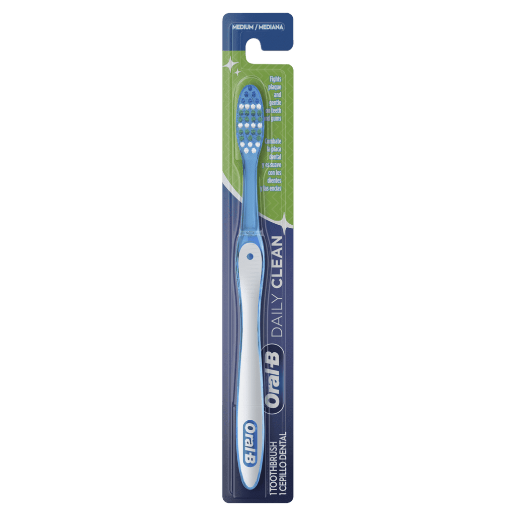 Daily Clean Toothbrush, Medium, Gentle On Gums &amp; Teeth, 1 Each (TWO PACK)