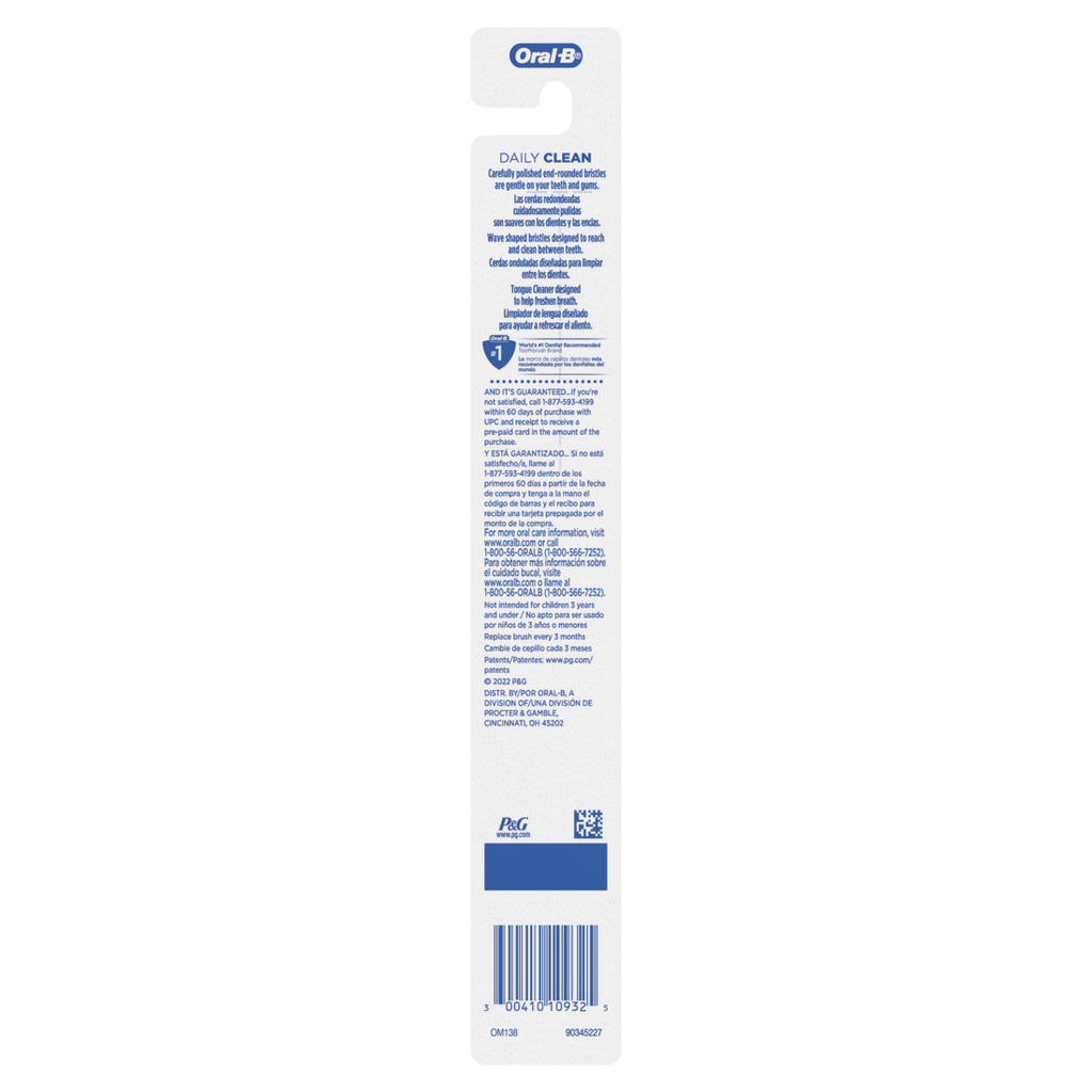 Daily Clean Toothbrush, Medium, Gentle On Gums &amp; Teeth, 1 Each (TWO PACK)