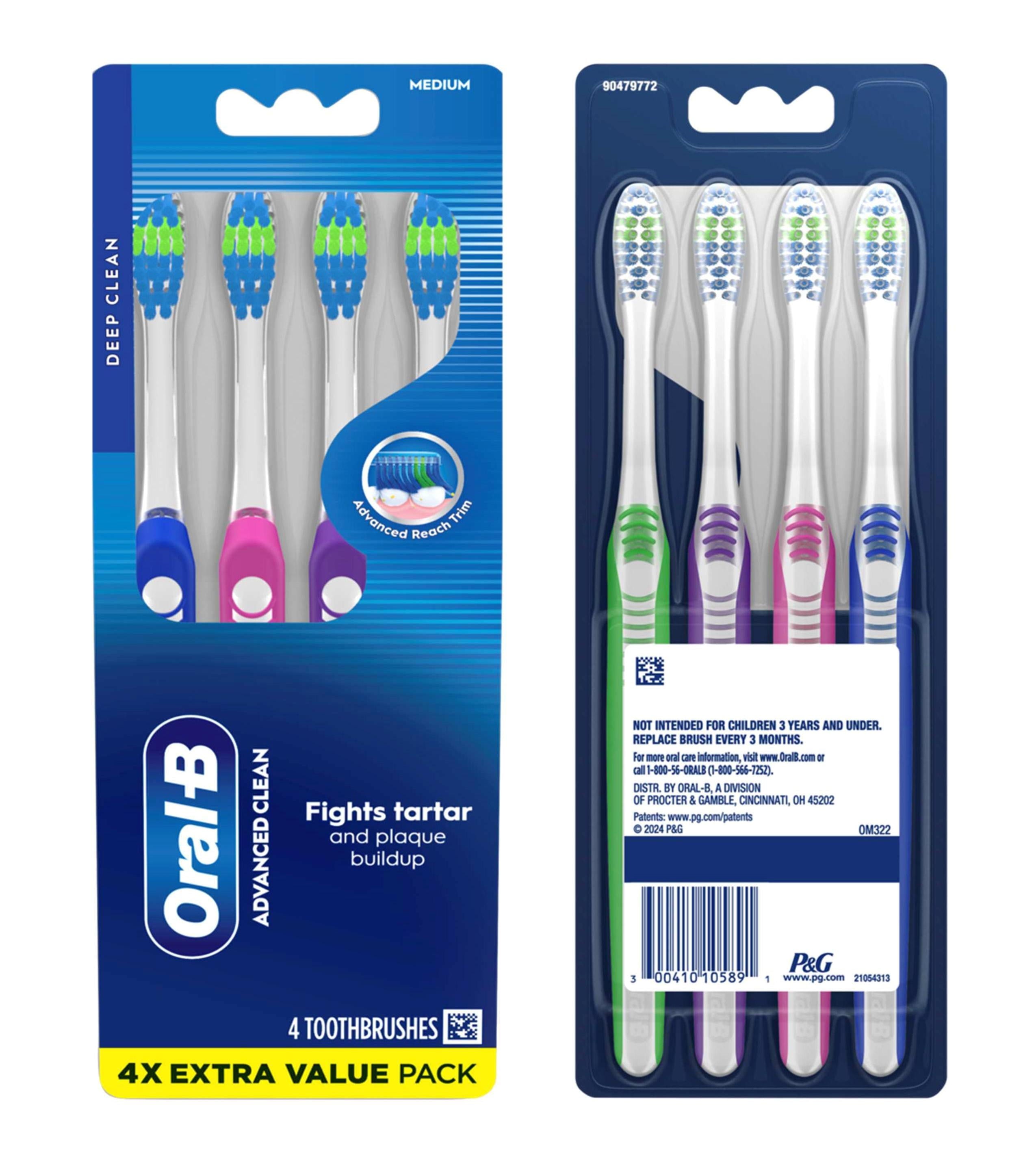 Toothbrush Indicator Color Collection Medium 4-Pack (Pack of 3)