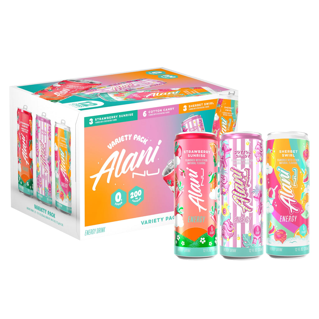 Variety Pack Cotton Candy, Straw Sunrise, Sherbert Swirl, 12 fl oz, pack of 12