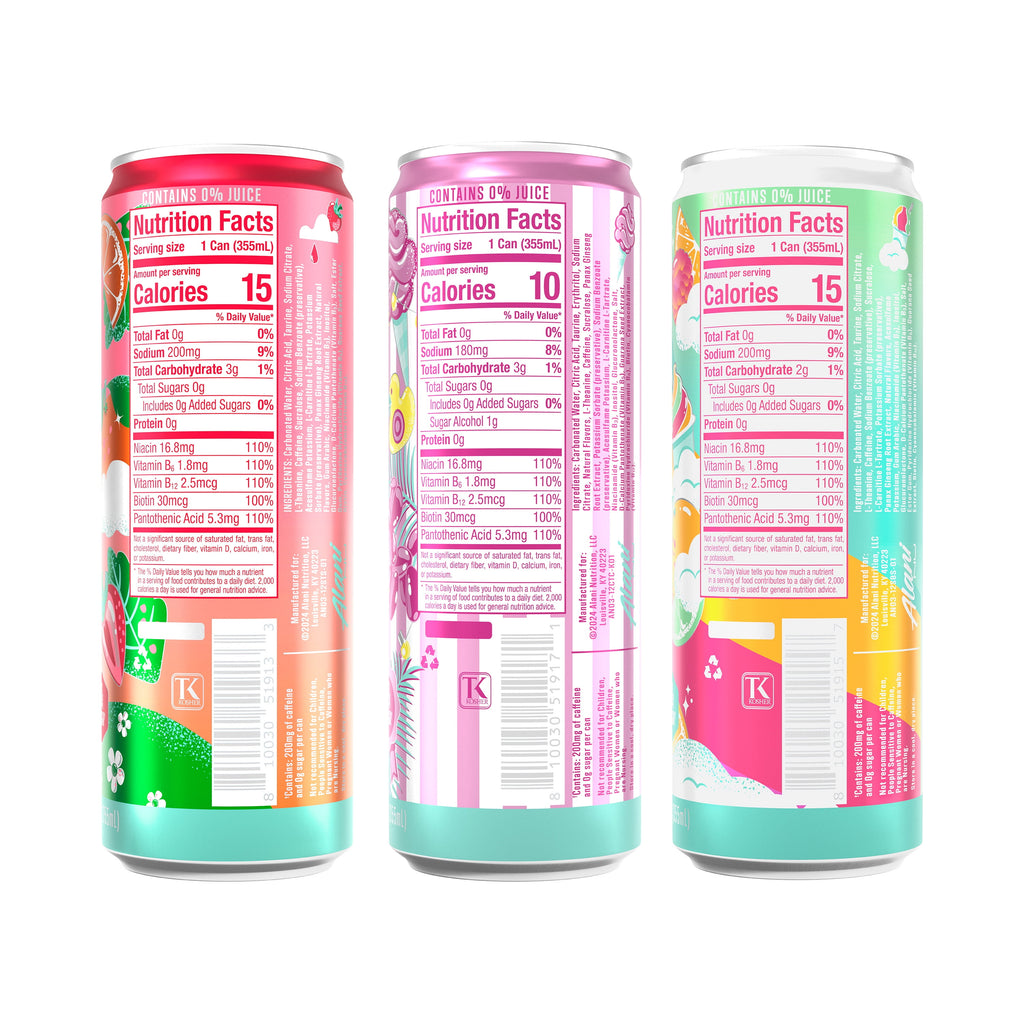 Variety Pack Cotton Candy, Straw Sunrise, Sherbert Swirl, 12 fl oz, pack of 12