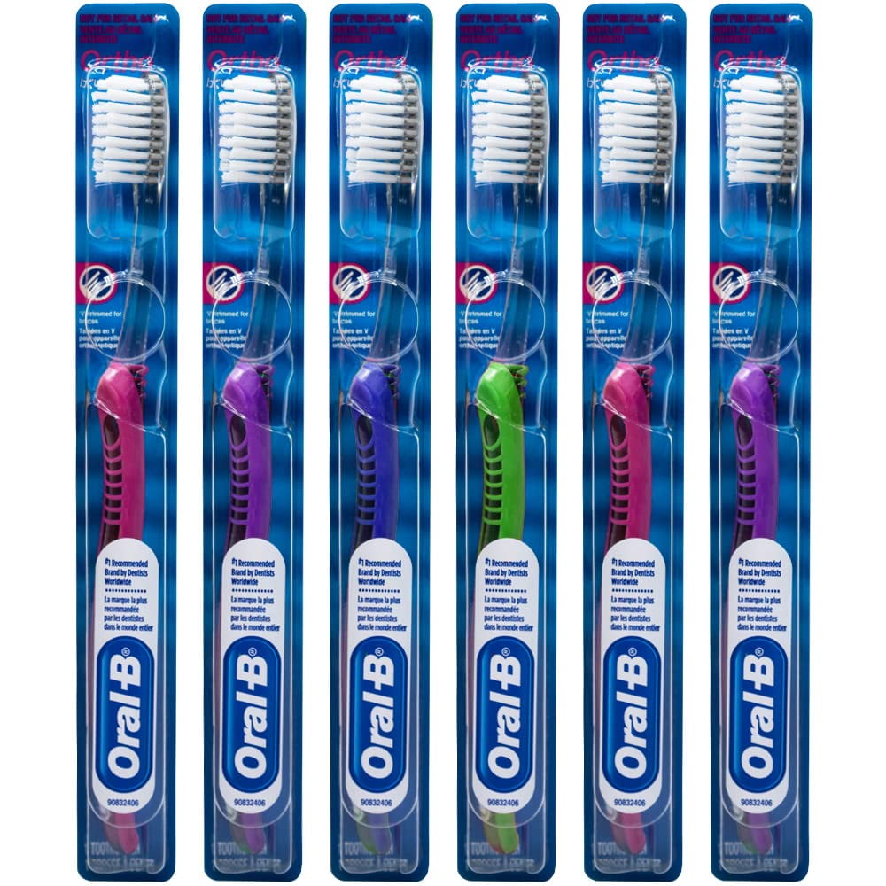 Indicator Ortho Toothbrush, Trimmed for, 35 Soft (Colors Vary) - Pack of 6