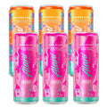 Energy Drinks Pink Slush &amp; Orange Kiss Flavor Zero Suger, Low - Calorie, Energy Boost Drinks 12 oz (6 Pack)