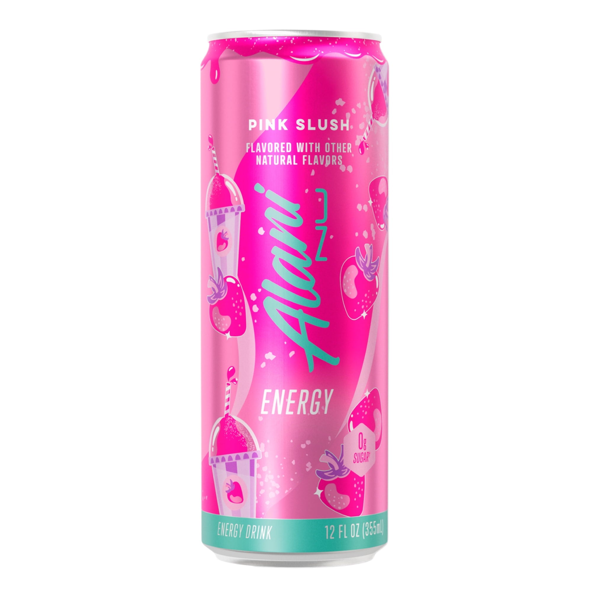 Energy Drinks Pink Slush &amp; Orange Kiss Flavor Zero Suger, Low - Calorie, Energy Boost Drinks 12 oz (6 Pack)