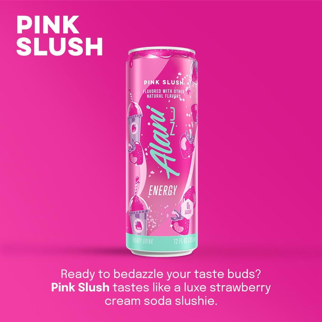 Energy Drinks Pink Slush &amp; Orange Kiss Flavor Zero Suger, Low - Calorie, Energy Boost Drinks 12 oz (6 Pack)
