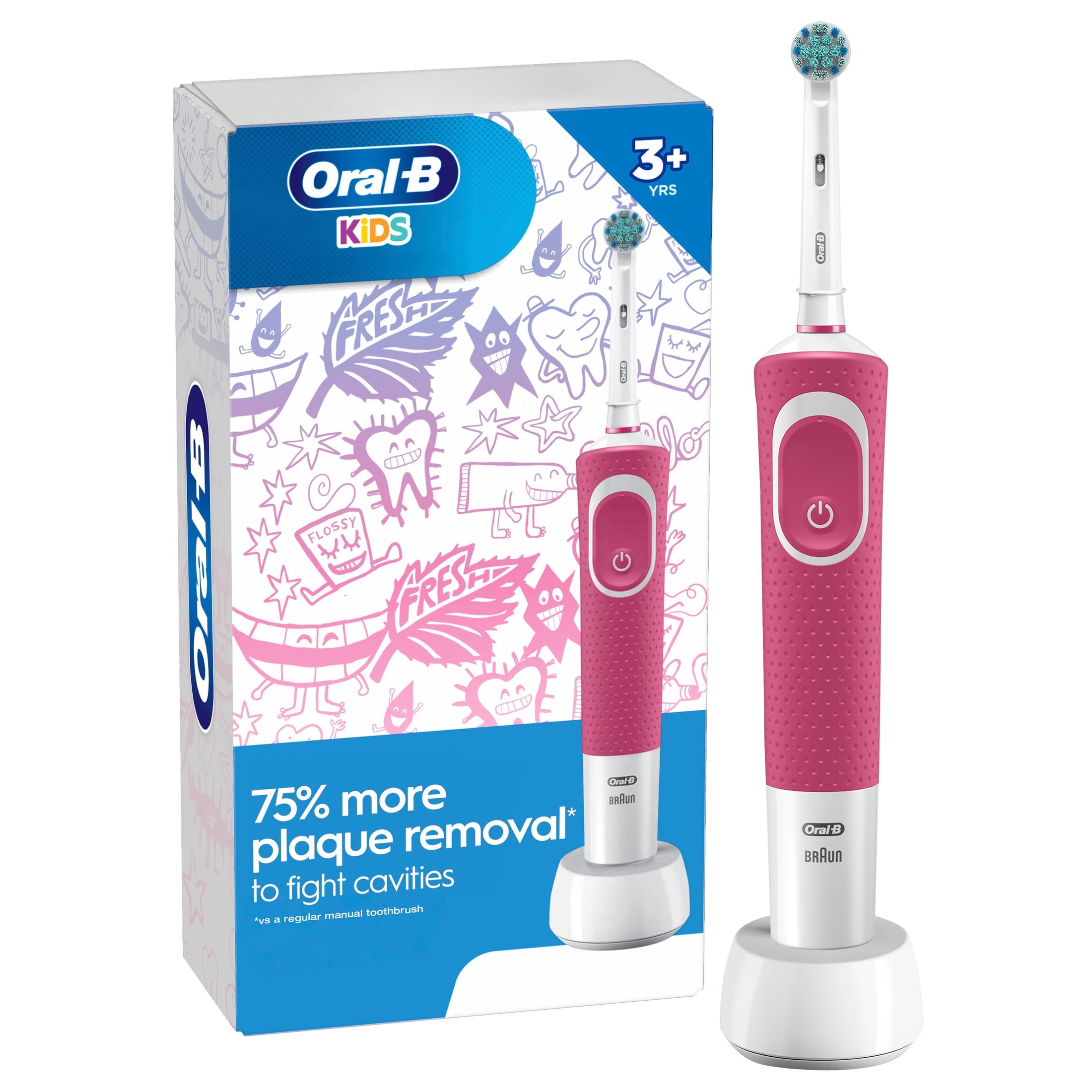 Kids Electric Toothbrush with Sensitive Brush Head and Timer, for Kids 3+