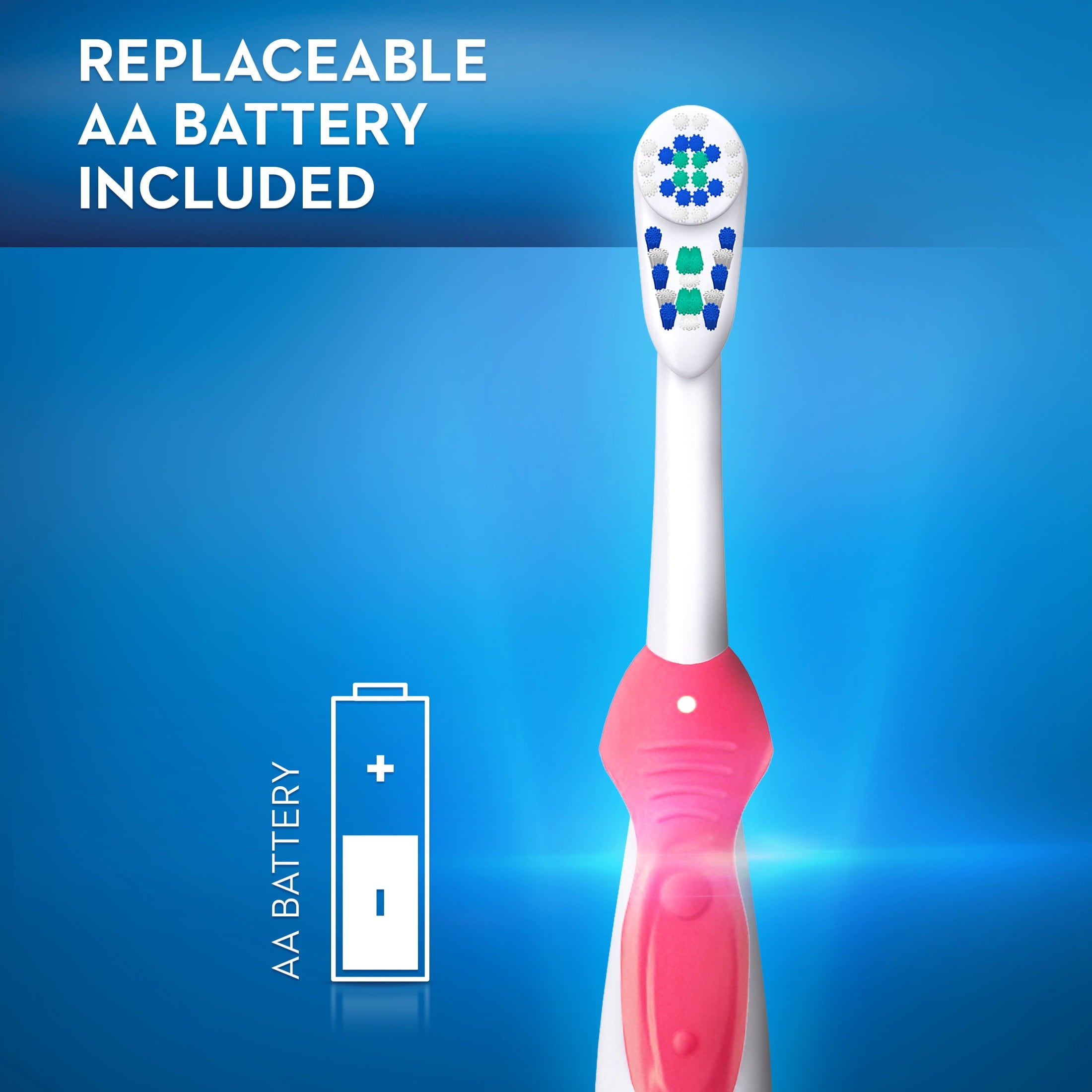Toothbrush, Complete Battery Powered Electric Toothbrush, 1 Count, Full Head, for and Children 3+