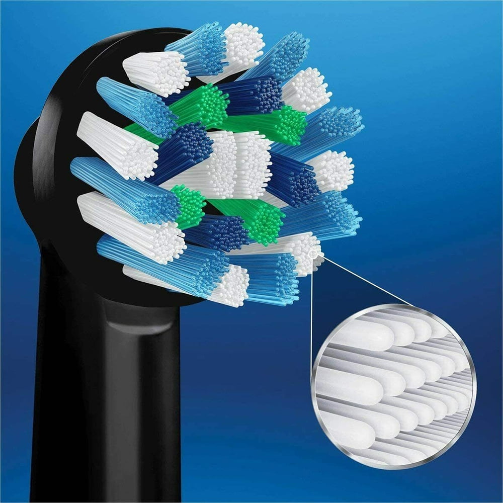 CrossAction Electric Toothbrush Replacement Brush Head Refills,5-PK Black E