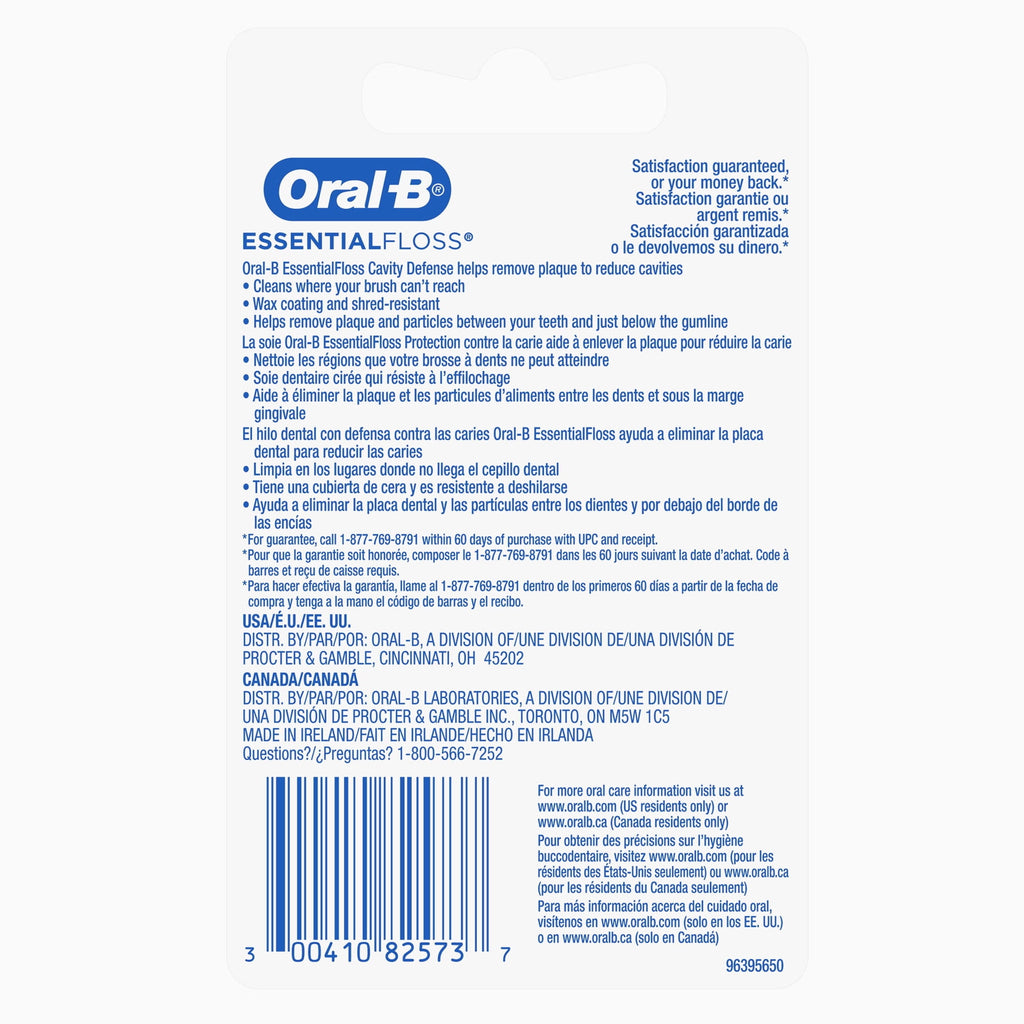 Floss, Essential Floss Mint Waxed Dental Floss, Cavity Defense, 50 m