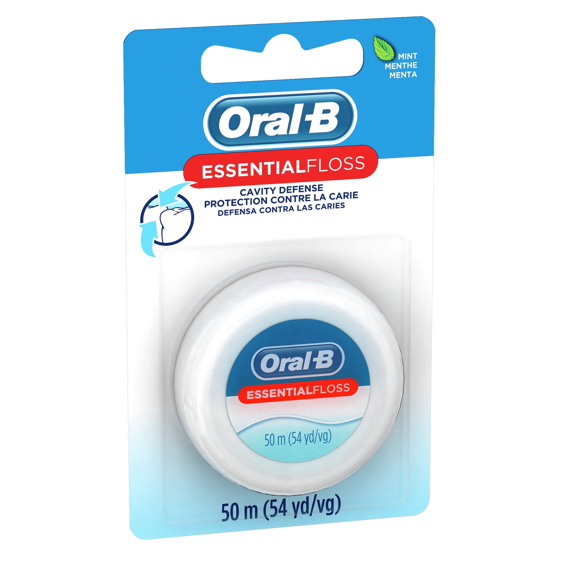 Floss, Essential Floss Mint Waxed Dental Floss, Cavity Defense, 50 m
