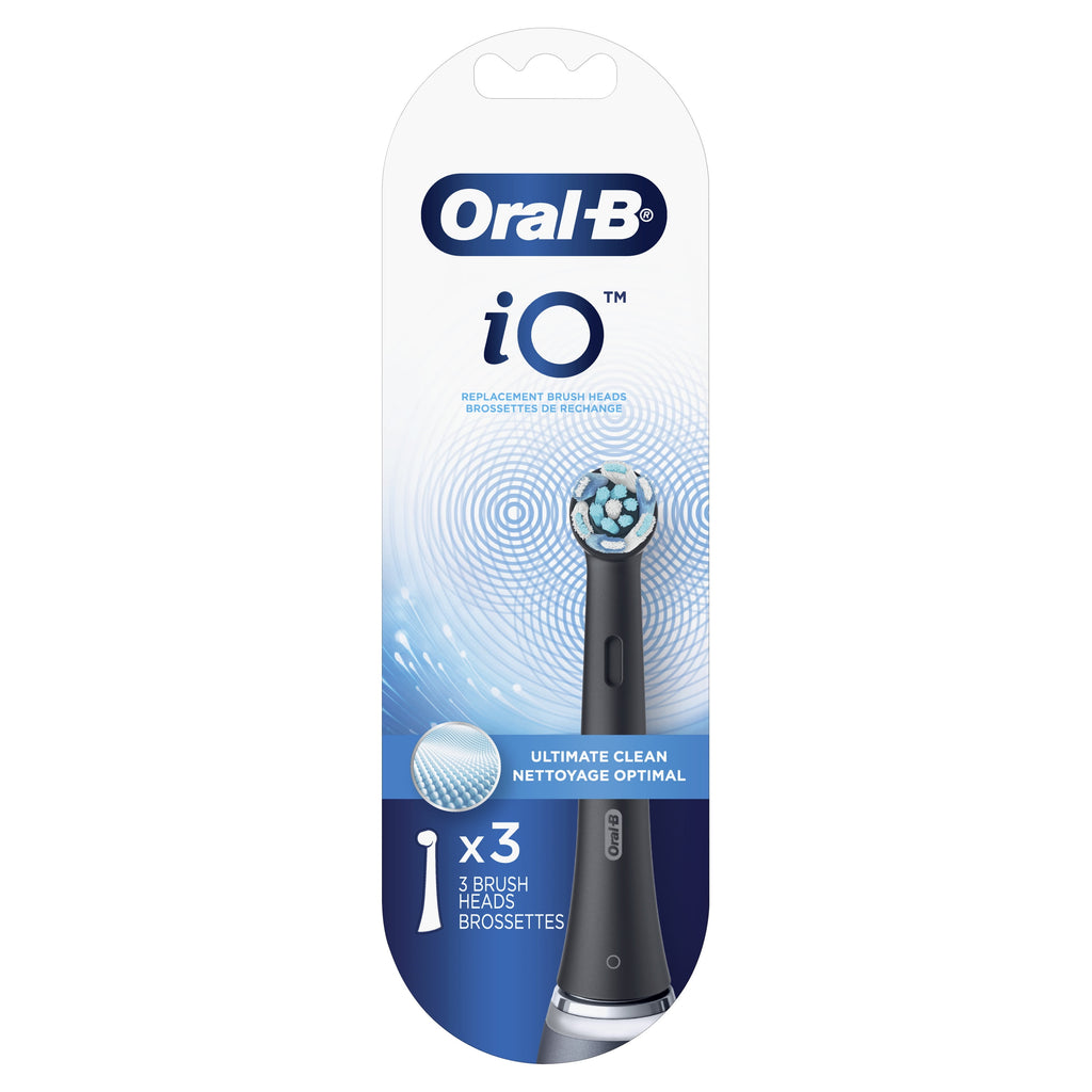 iO Ultimate Clean Replacement Brush Heads, Black, 3 Count