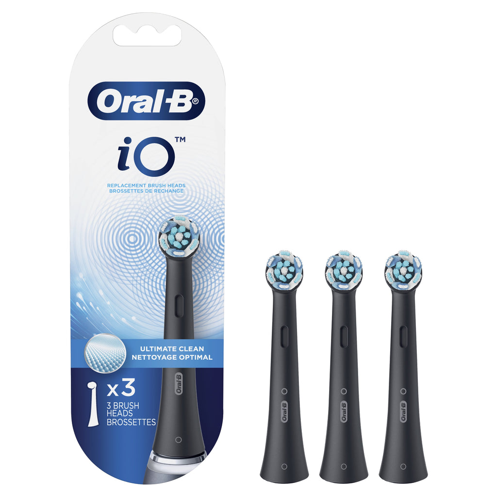 iO Ultimate Clean Replacement Brush Heads, Black, 3 Count