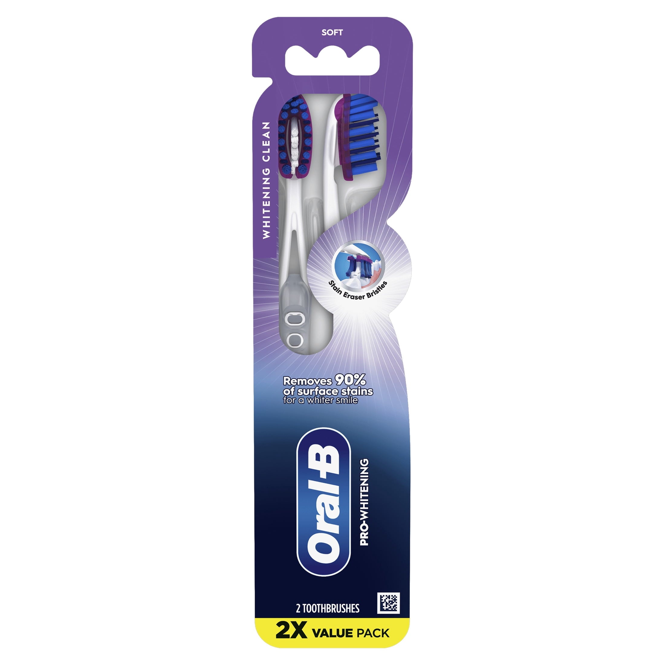 Toothbrush, Pro Whitening Toothbrush, Soft, 2 Count