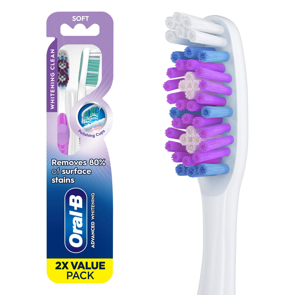 Toothbrush, Advanced Whitening Manual, Soft, 2 Count
