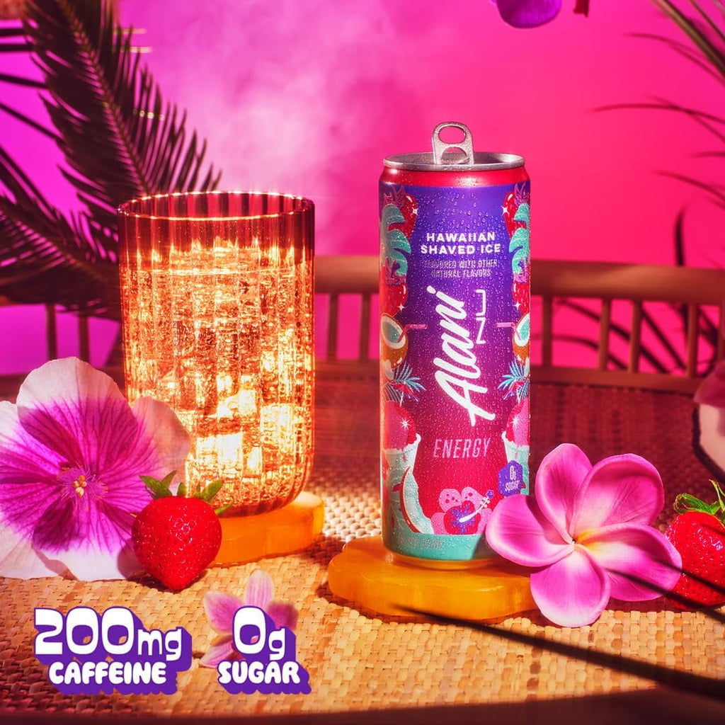 Energy Drink, Hawaiian Shaved Ice And Cherry Slush, Variety Pack, 12 fl oz (6 Pack)