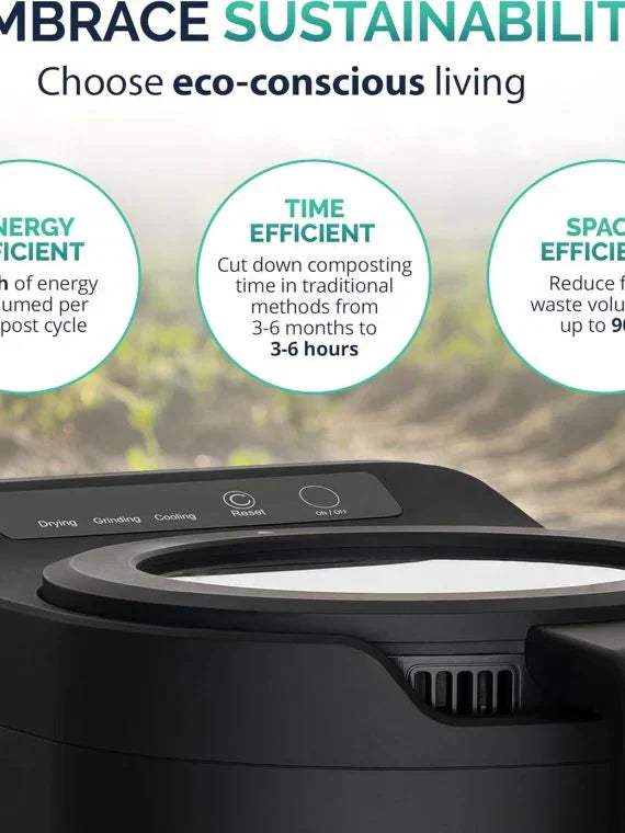 Electric Kitchen Composter 2.5L – Odorless Countertop Bin with Clear-View Lid, Smart Food Waste Disposal