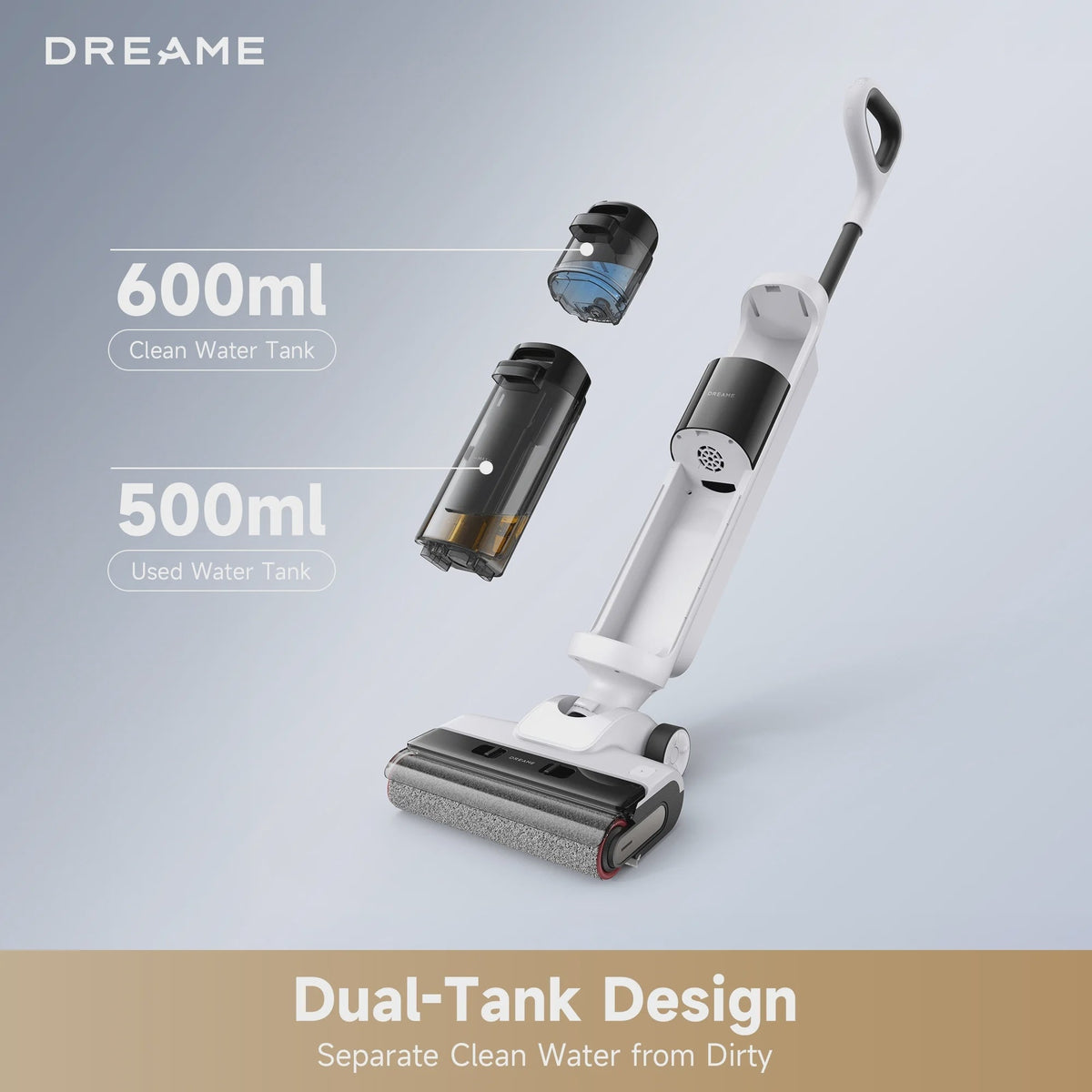 Dreame FloorX 300 Wet Dry Vacuum Cleaner, Vacuum Mop All in One with Auto Self-Cleaning, Floor Cleaner Machine for Hard Floor, 35 Mins Runtime,...